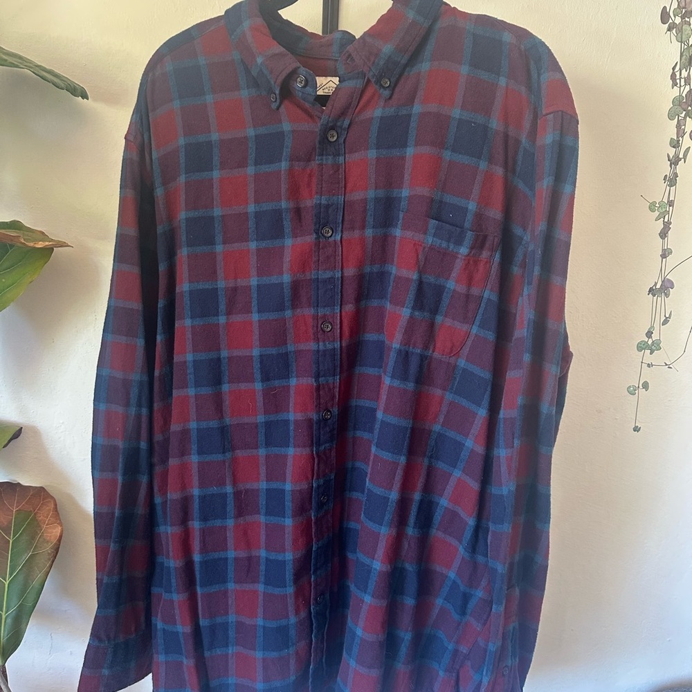 St. John’s Bay Plaid Button-Up Shirt - Red and Blue